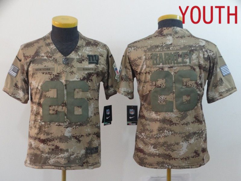 Youth New York Giants #26 Barkley Camo Nike Limited NFL Jersey